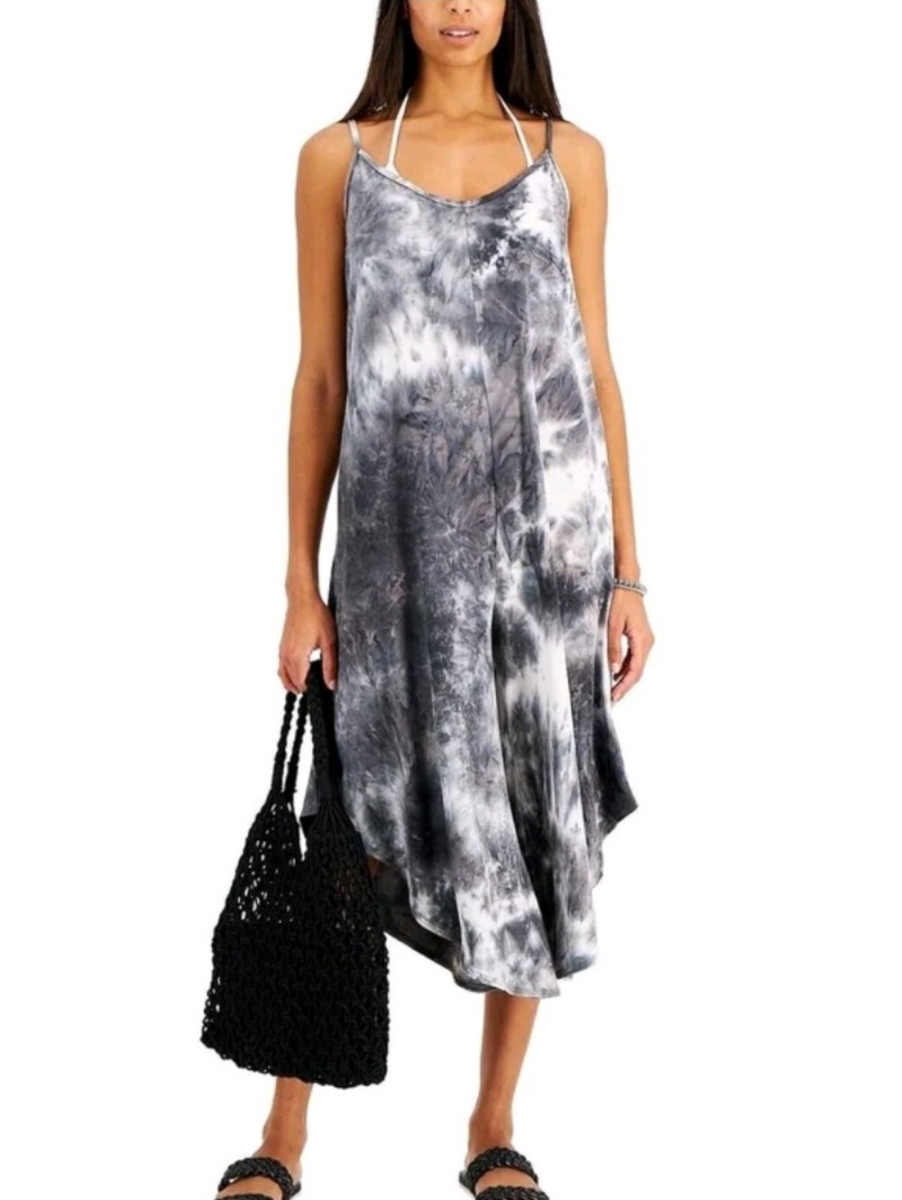 J Valdi Wide Leg, Relaxed Fit, Tie-Dye Sleeveless Jumpsuit Medium Comfort Casual
